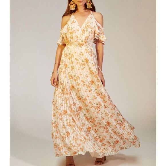 Privacy Please Off Shoulder Wrap Maxi Dress XS NWT - Picture 1 of 7